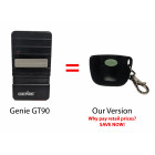 Genie GT90 GPT-1 390 MHz Compatible Mini Key Chain Remote Control 12 Dip Switch